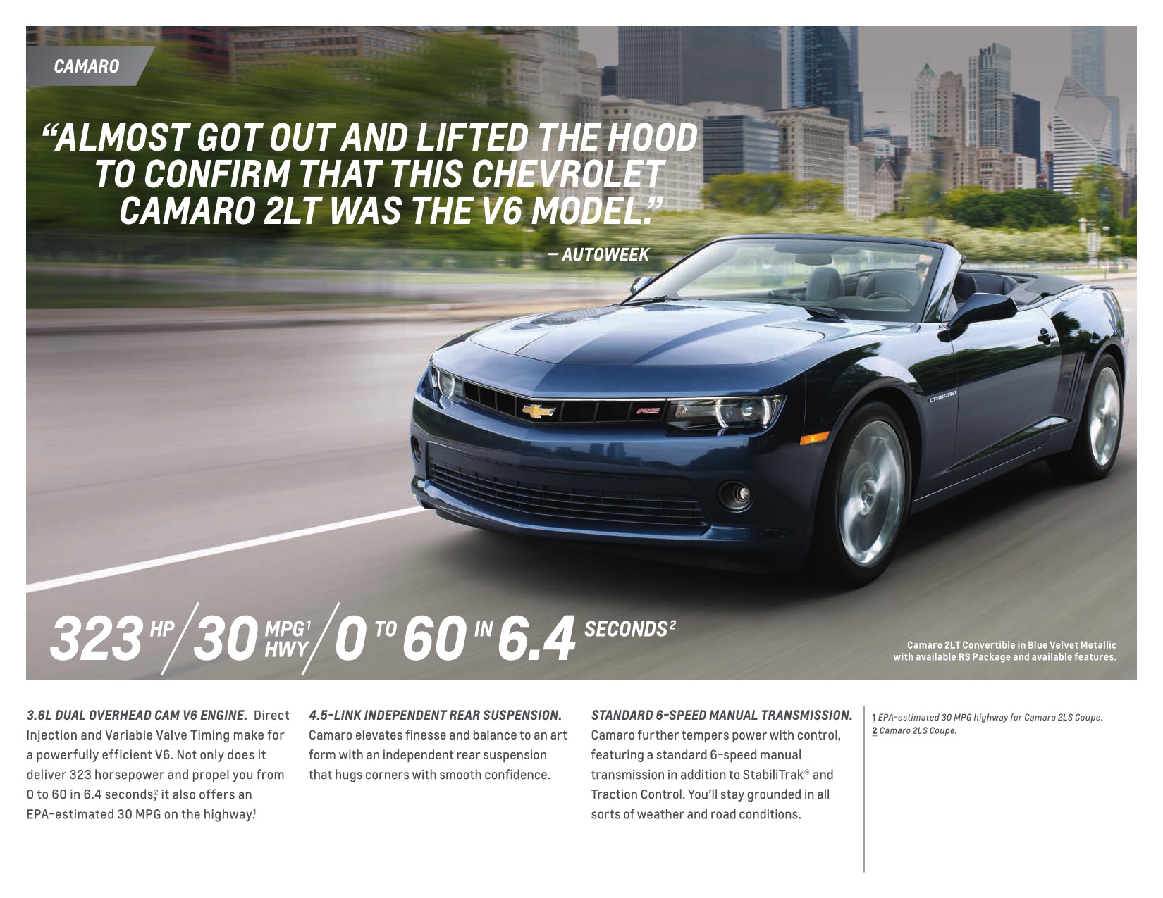 2015 Chev Camaro Brochure Page 2